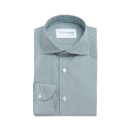 GREEN PINSTRIPE SHIRT